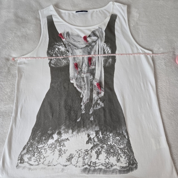 Trussardi Jeans Women’s Graphic Print Tank Top White EU Size XXL, US XL - Picture 10 of 12